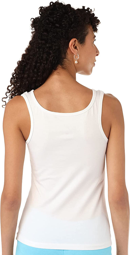 Women Tank top Wide Strap-White
