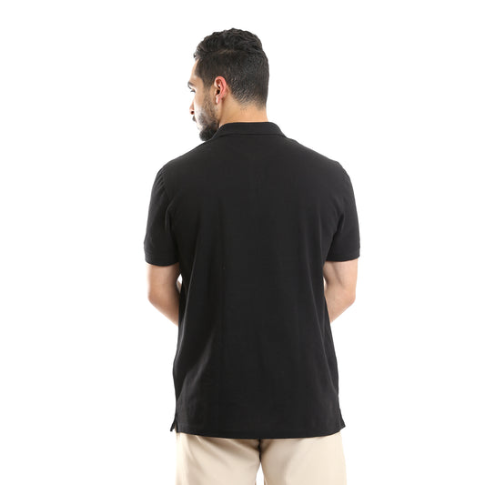 Red Cotton Polo T-Shirt for Men | Comfortable & Basic-Black