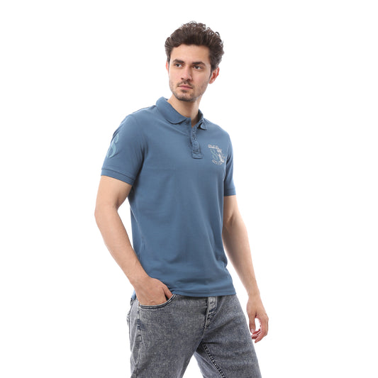 Classic Cotton Polo T-Shirt for Men -INDIGO