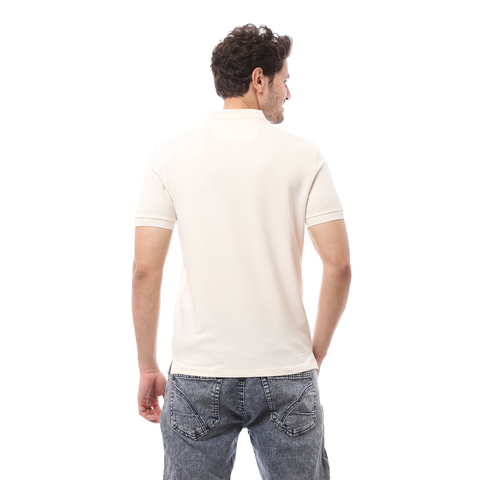 Classic Cotton Polo T-Shirt For Men - Off White