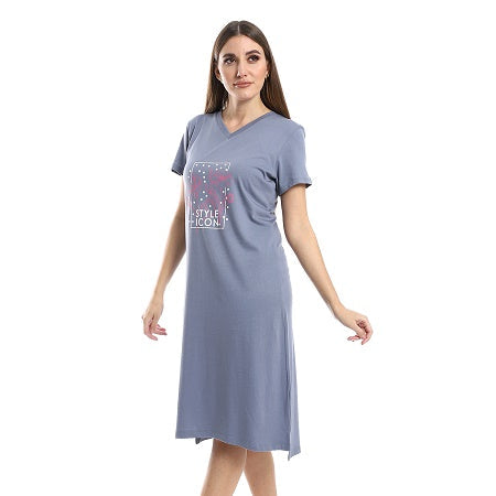 Stylish And Comfortable Sleepwear Nightdress for Women-indigo