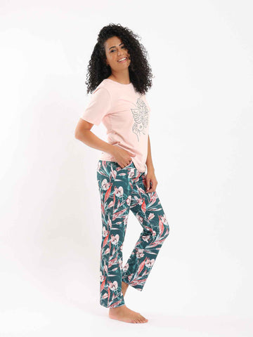 Red Cotton Women's summer Pajama Set