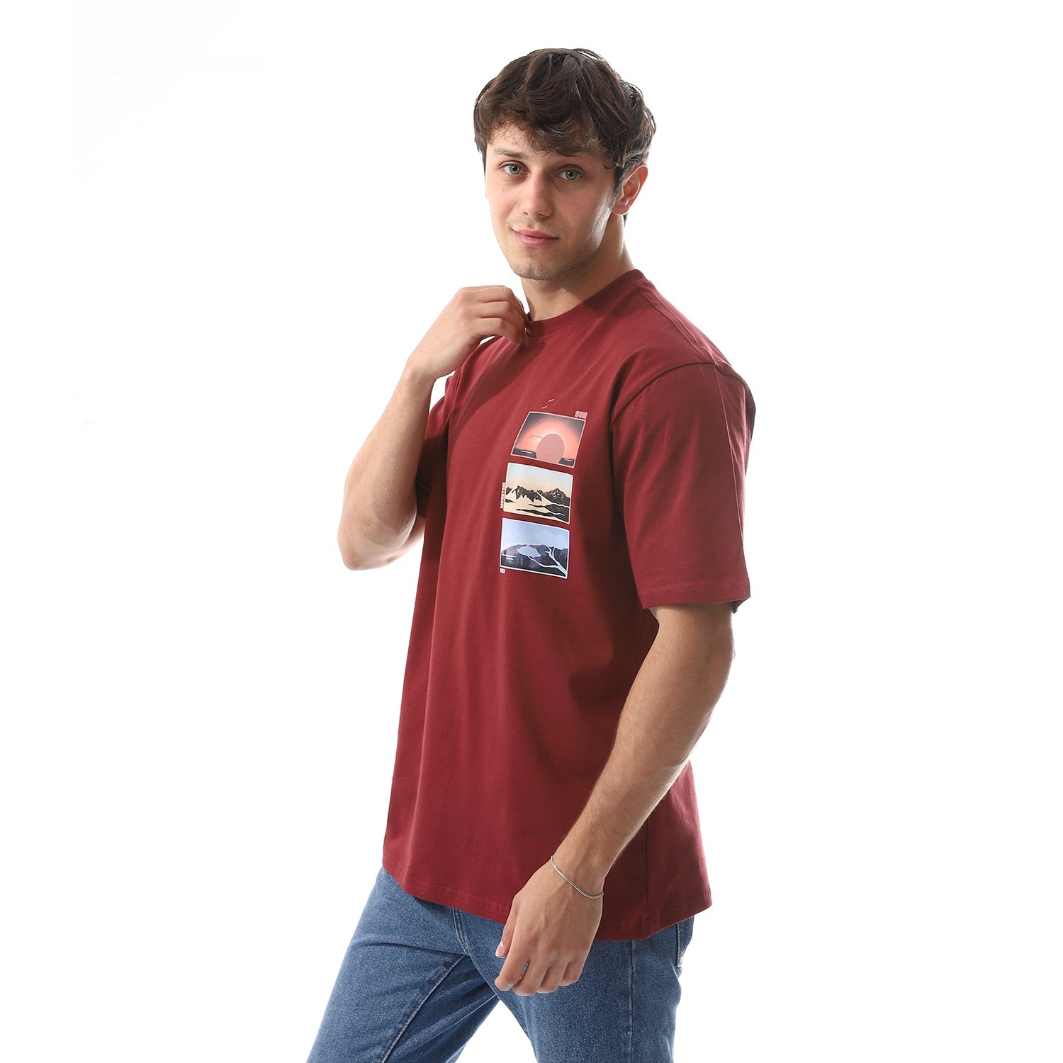 Men's Cotton T-Shirt - Classic and Comfortable Casual Tee-Dark red
