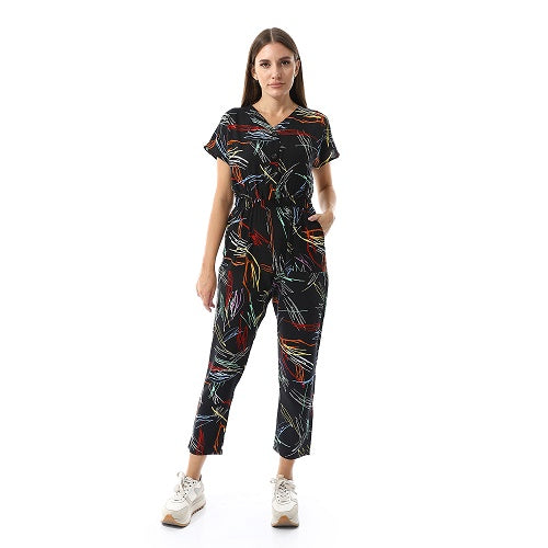 Women's Viscose Jumpsuit - Black