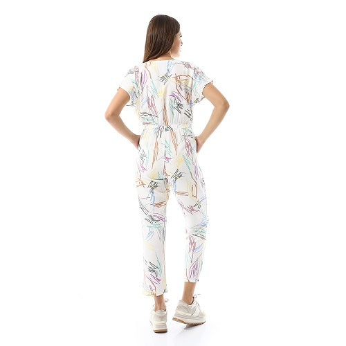 Women's Viscose Jumpsuit- White