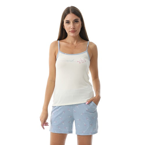 Women's Summer Casual Pajamas Short Sleeve Tank Top & Shorts - Lightweight & Breathable