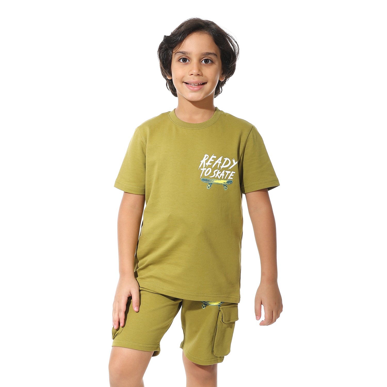 Printed Cargo Shorts Set for Boys – Summer Melton Vibes