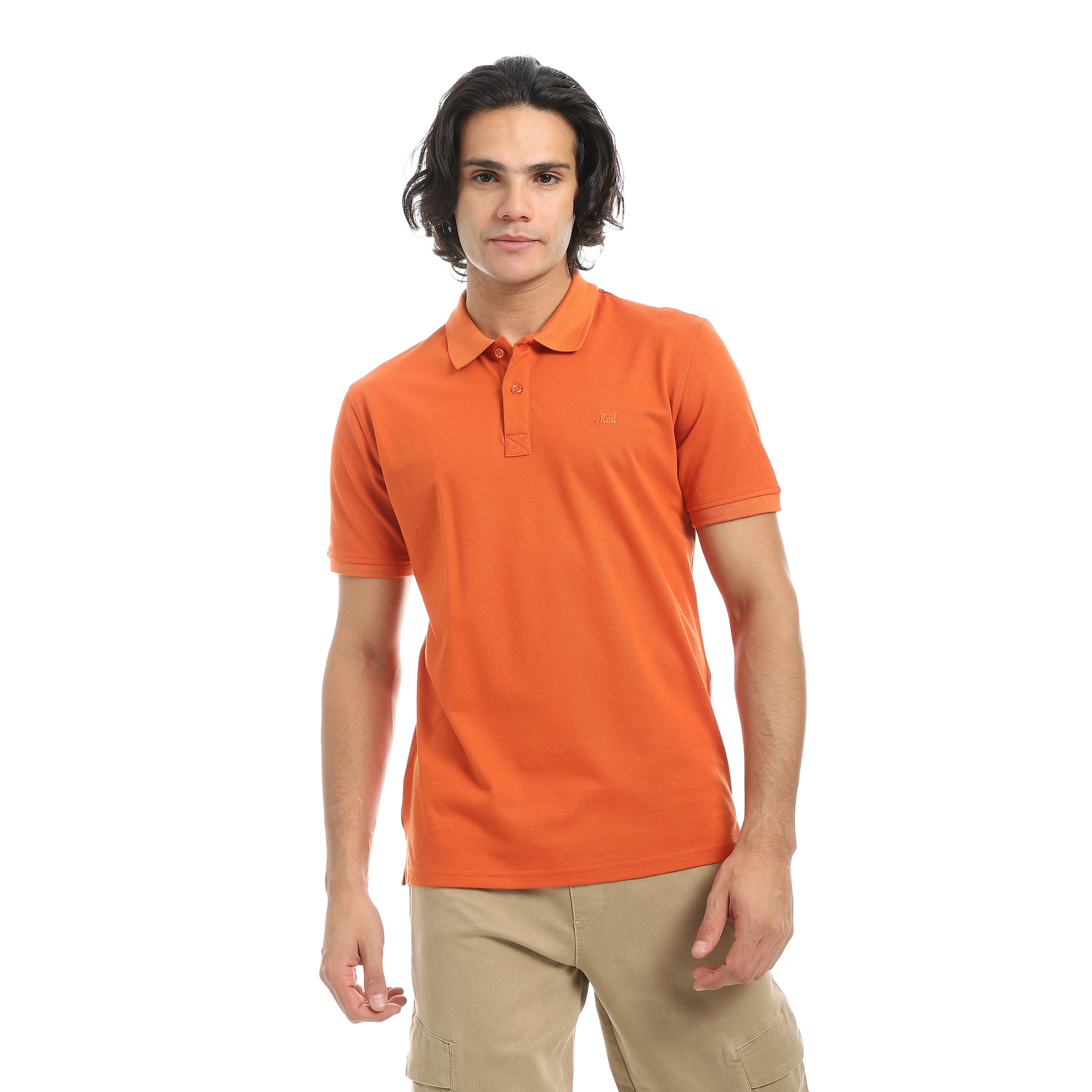 Men’s Polo T-Shirt with “Red” Embroidery