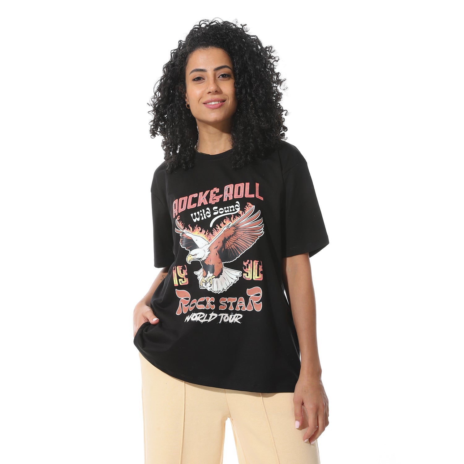 Women's Black "Rock Star" Graphic T-shirt