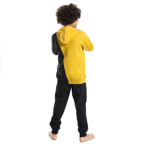 Boys' winter pajamas from Red Cotton - black & yellow