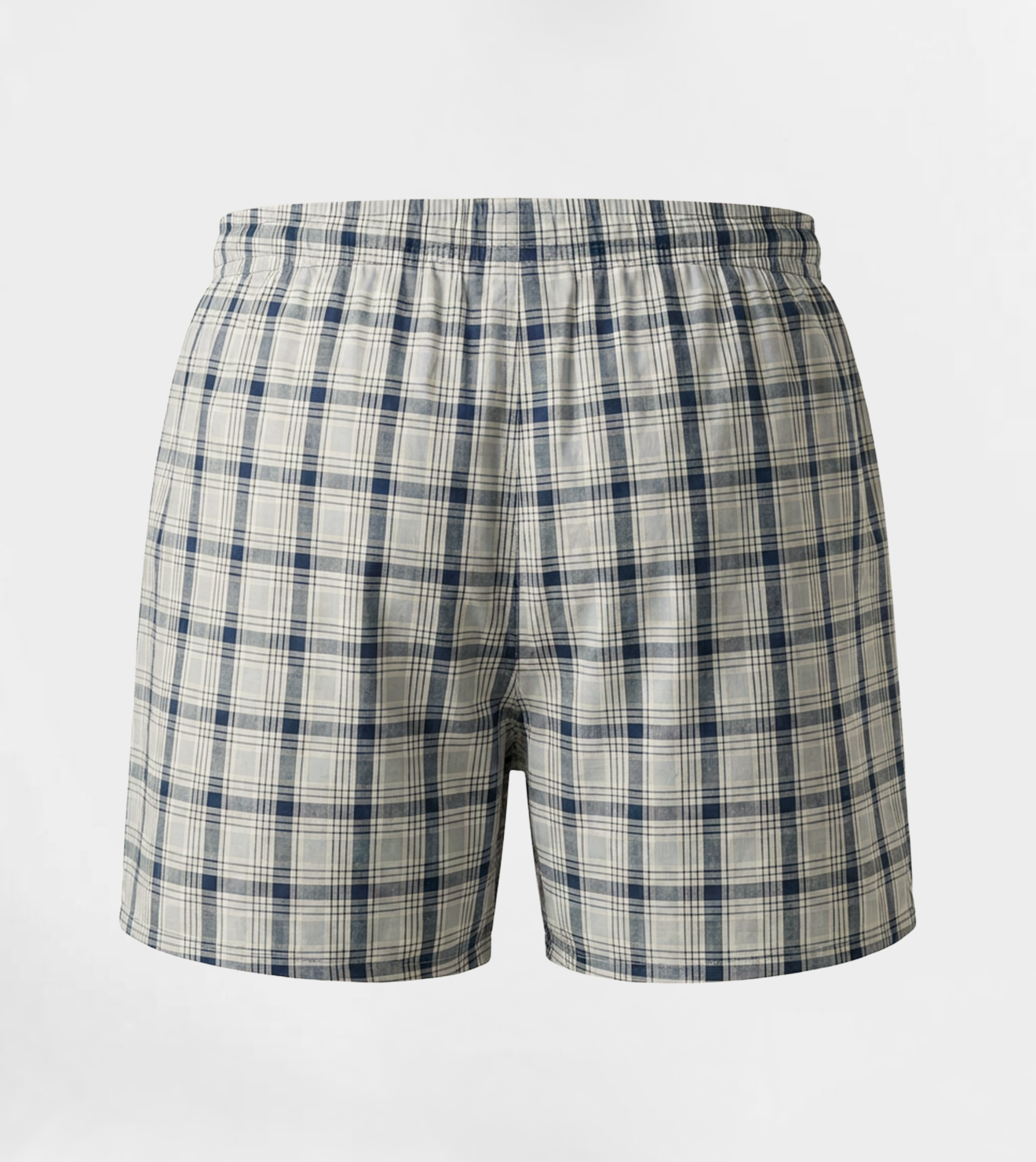 Men Plaid Boxer, Stylish Lite Blue Comfy Made Cotton