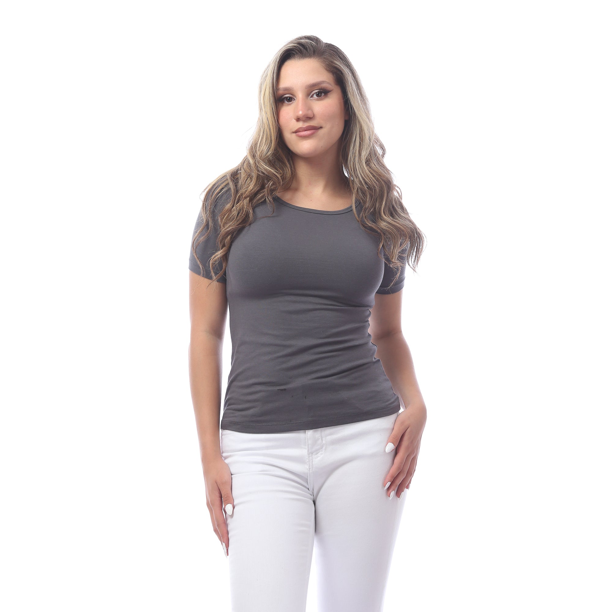 Women Basic Shirt, Short Sleeve