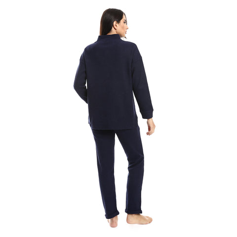 Women's high neck pajama with pocket-ZA
