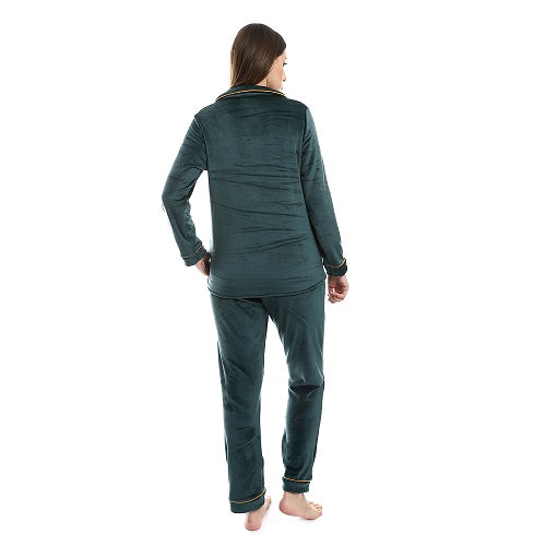 Classic Winter Women's Pajama Set - Dark green