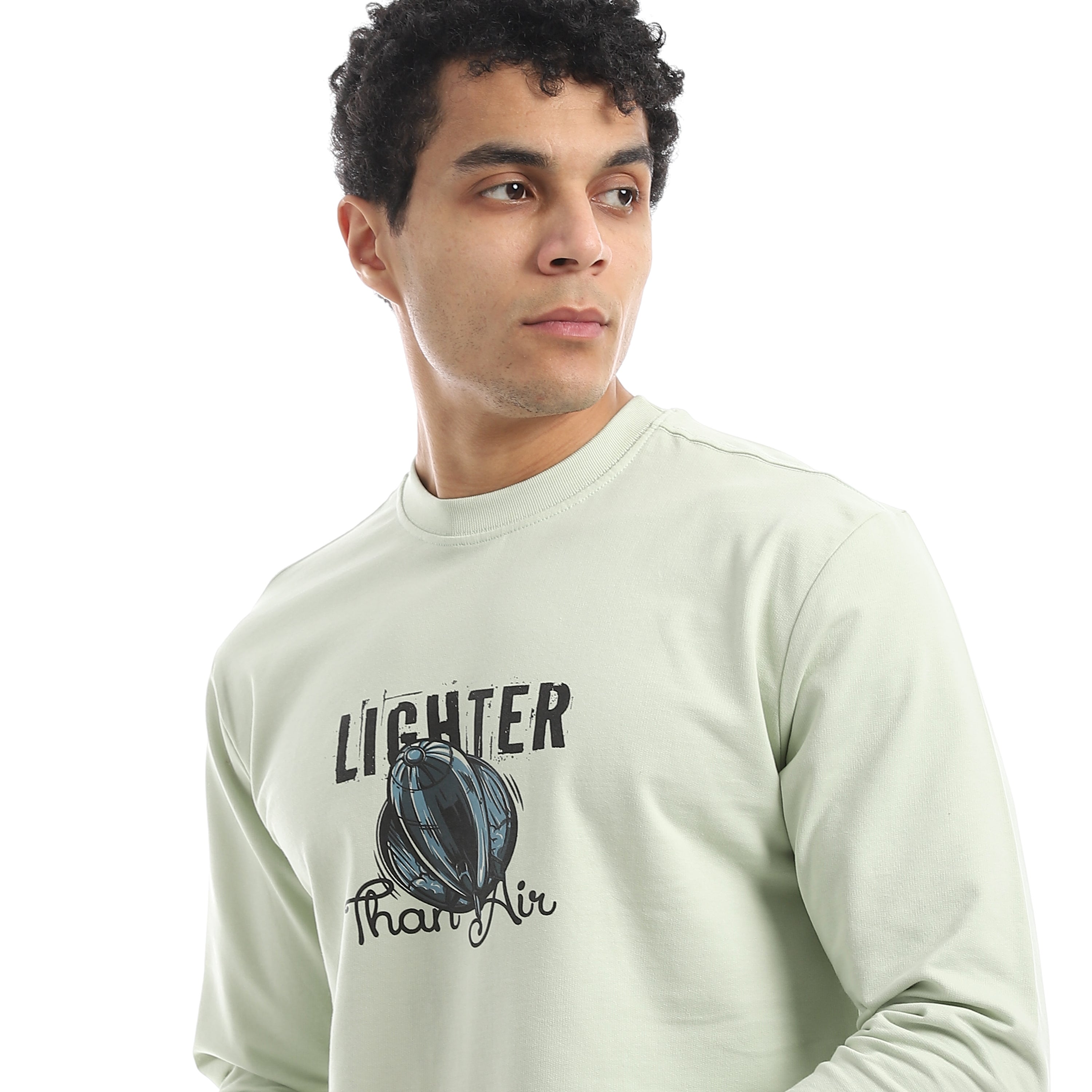 Men’s Printed Pajama Set – Long Sleeve Top & Solid Pants