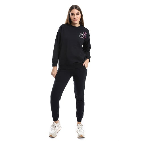 Women's Winter Pajama Set - Black