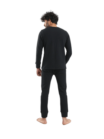 Red Cotton Cozy and Comfortable Thermal Set For men padded inside-Black