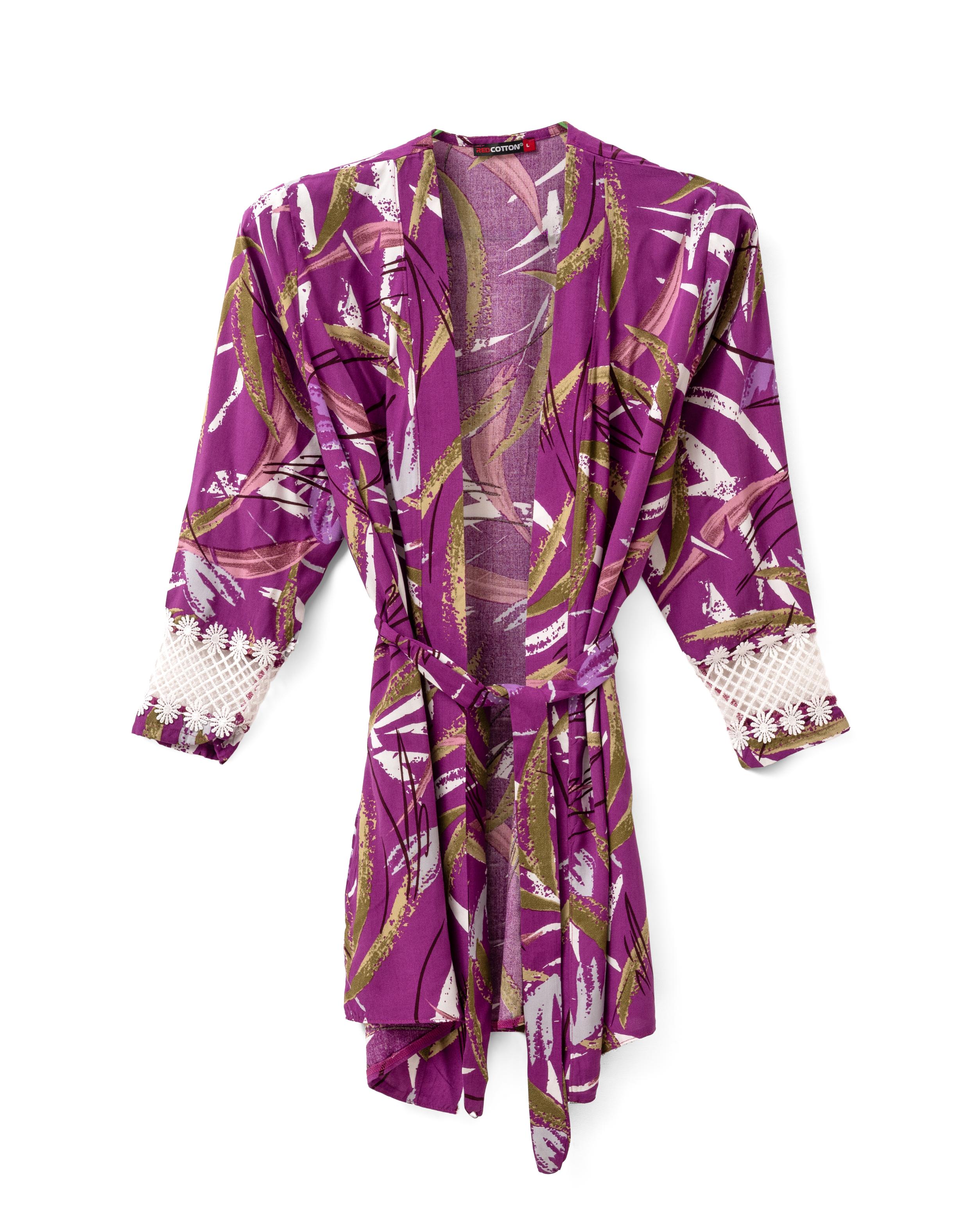 women's Robe Red Cotton