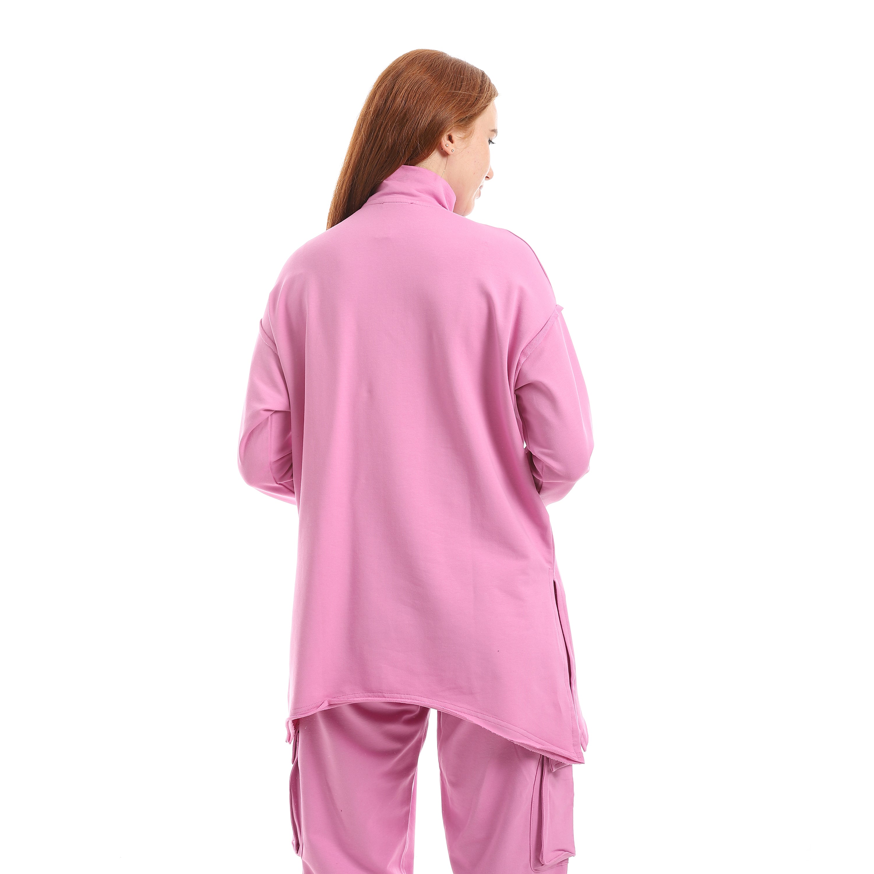 Half-Zip t-Shirt Red Cotton