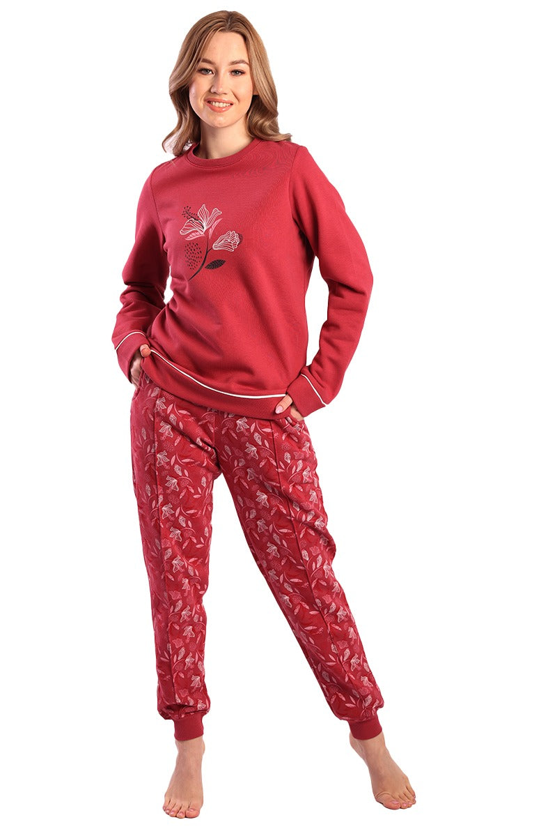 Women's Winter Pajama Set - Red