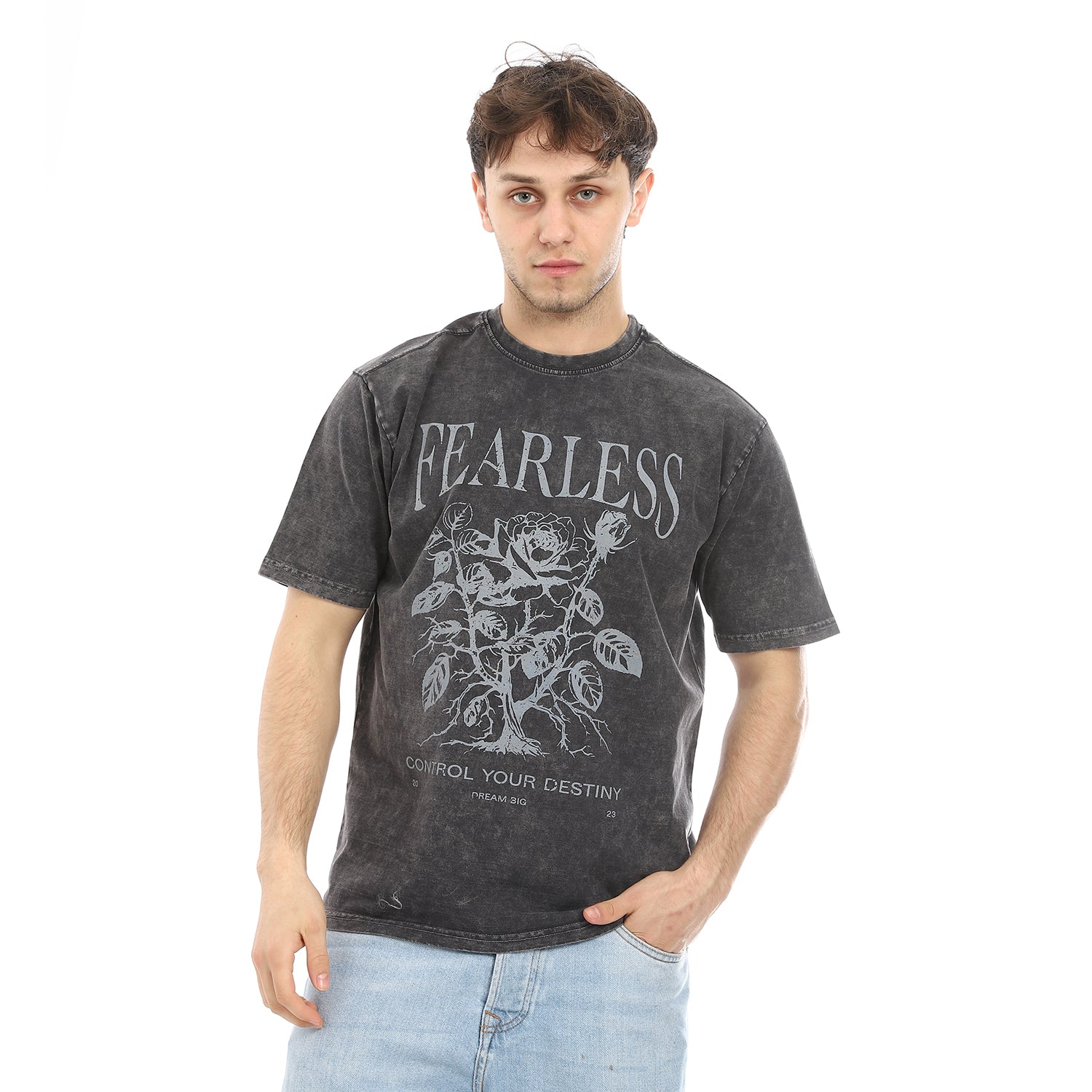 Men's Printed T-Shirt, High Quality Cotton Comfort - Black