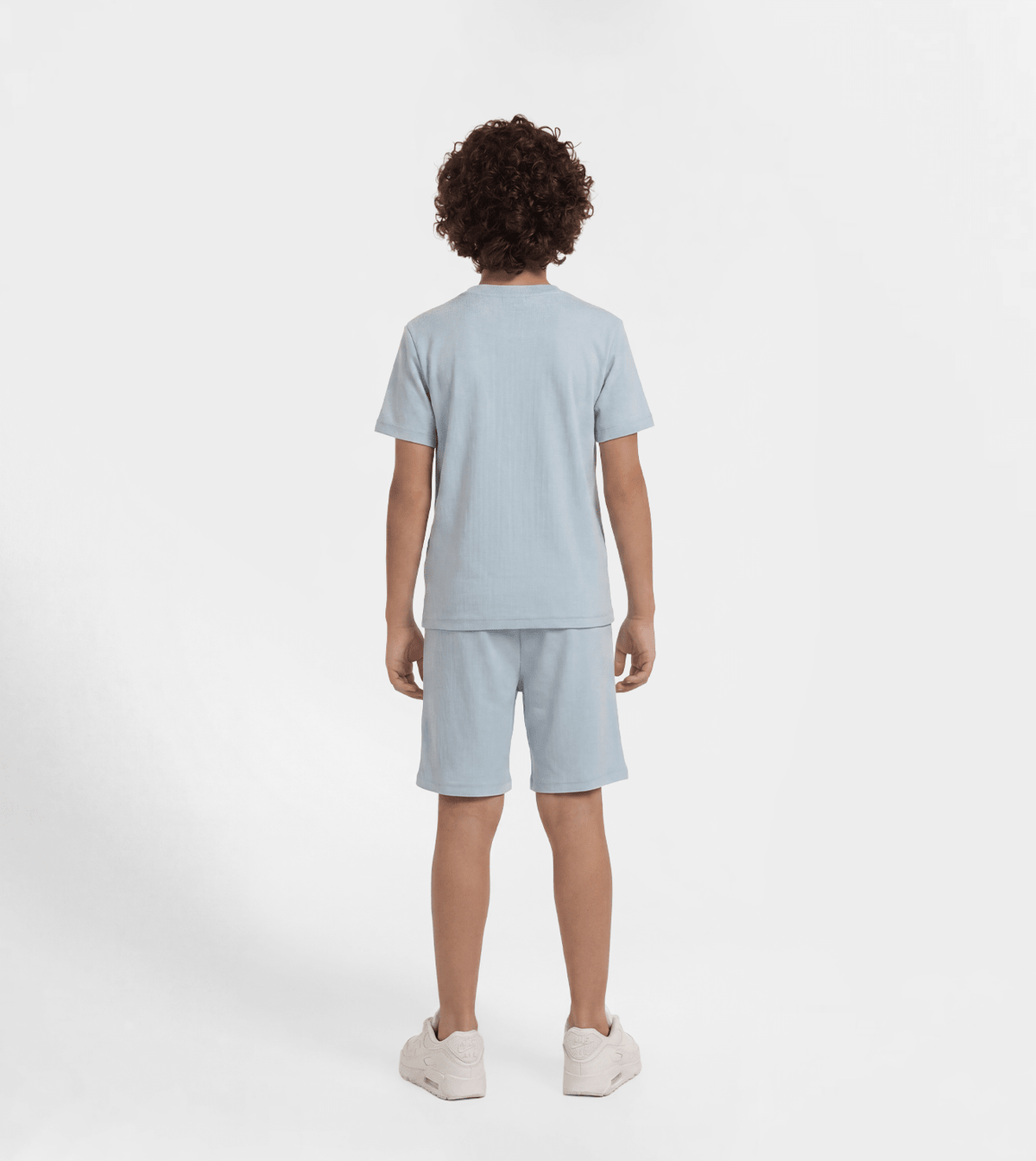 Boy Jacquard Short Set - Red Cotton