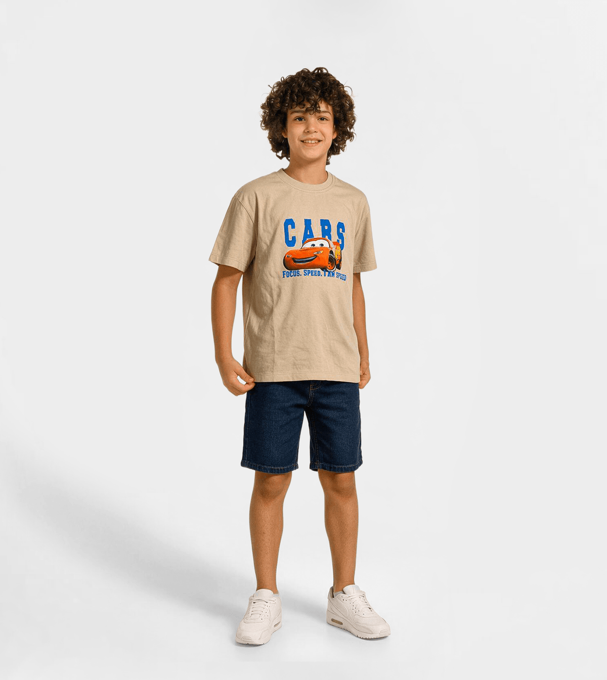 Boys’ Beige Short-Sleeve Casual T-Shirt - Red Cotton