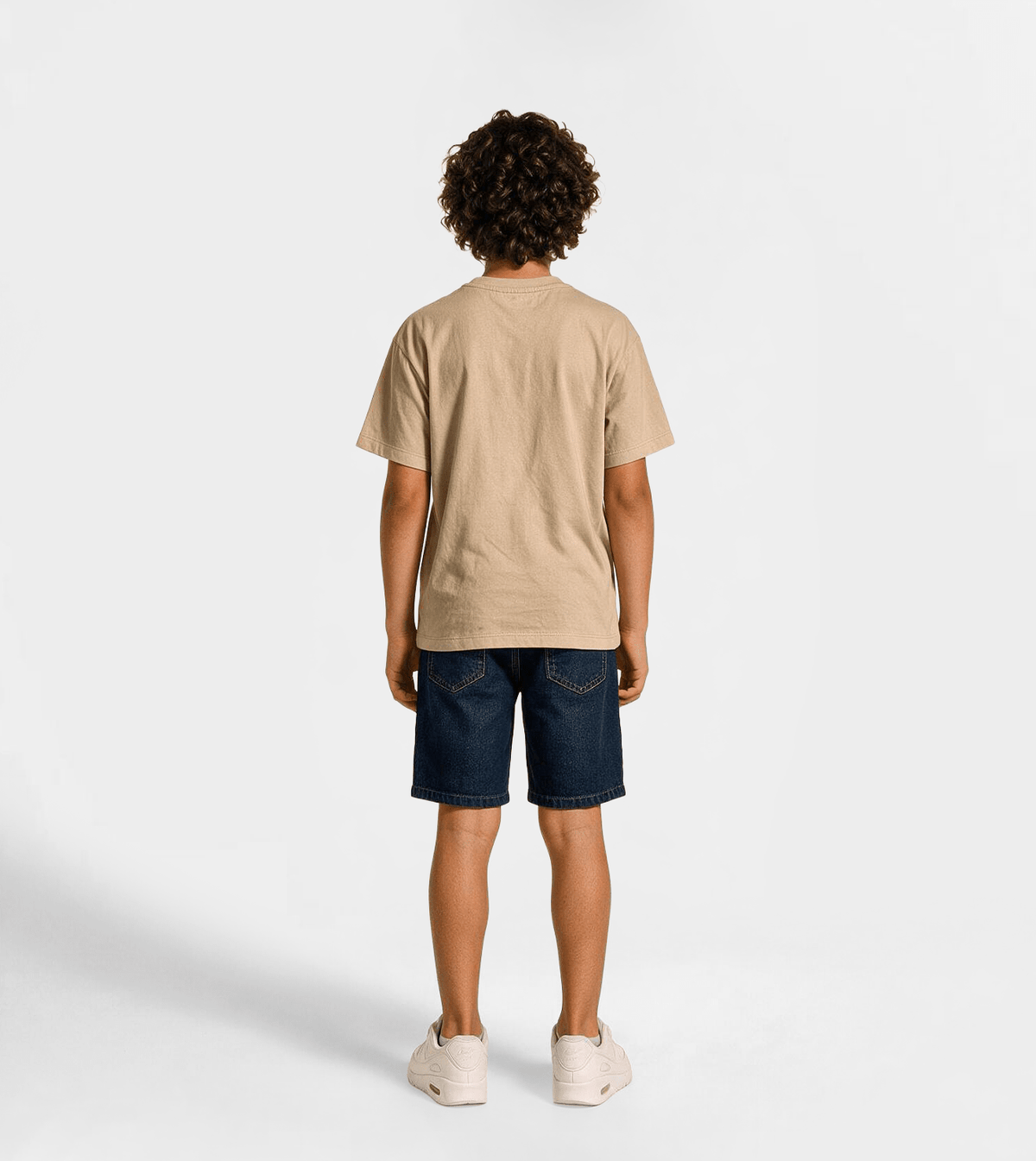Boys’ Beige Short-Sleeve Casual T-Shirt - Red Cotton