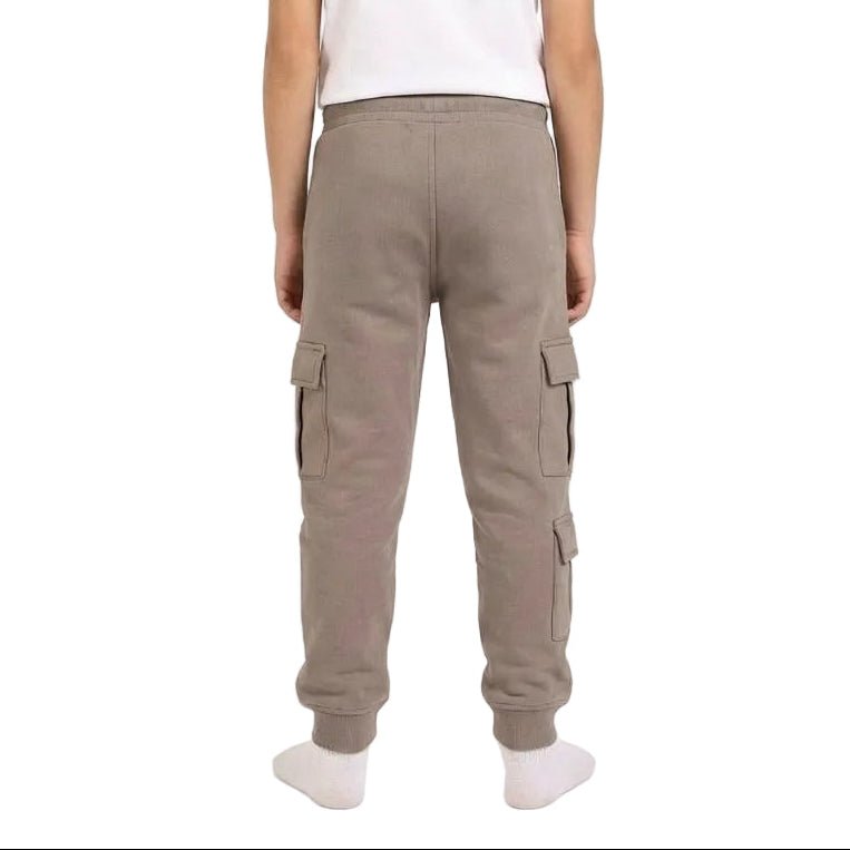 Boys Multi-Pocket Cargo Joggers - Red Cotton