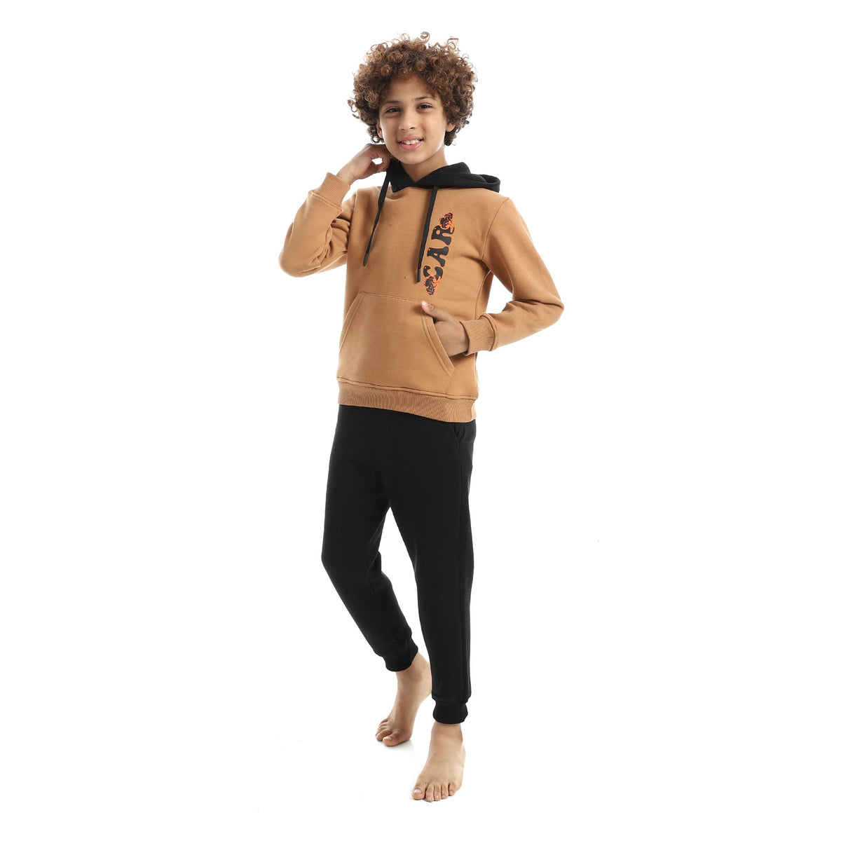 Boy's "Off-Road Adventure" Hoodie and Jogger Tracksuit - Red Cotton