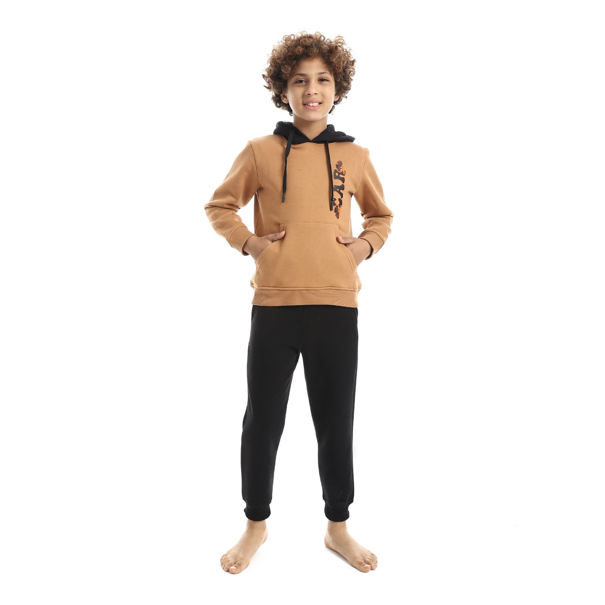 Boy's "Off-Road Adventure" Hoodie and Jogger Tracksuit - Red Cotton