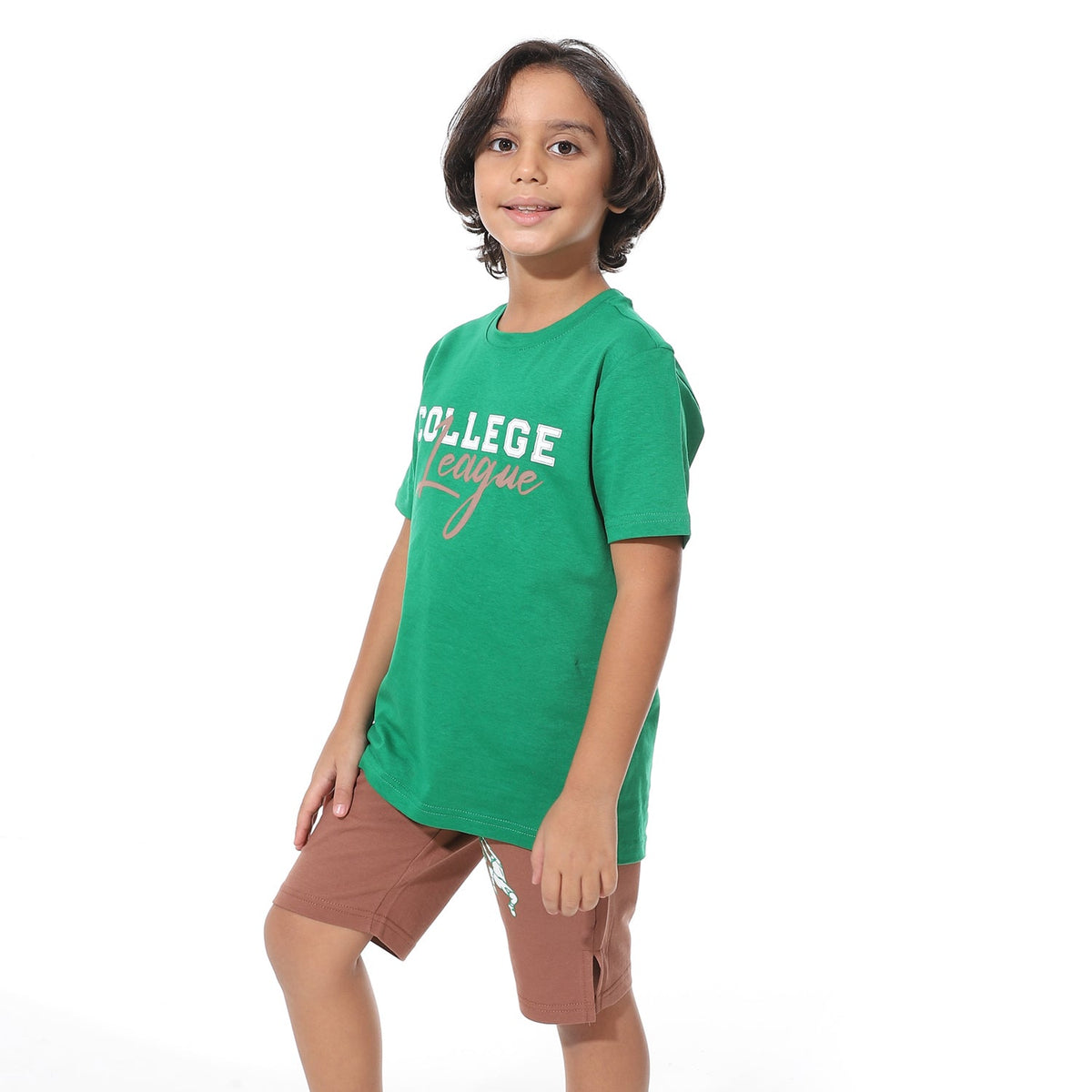 Boys’ Printed Back Short Pajama Set – Cool and Comfy Sleepwear - Red Cotton