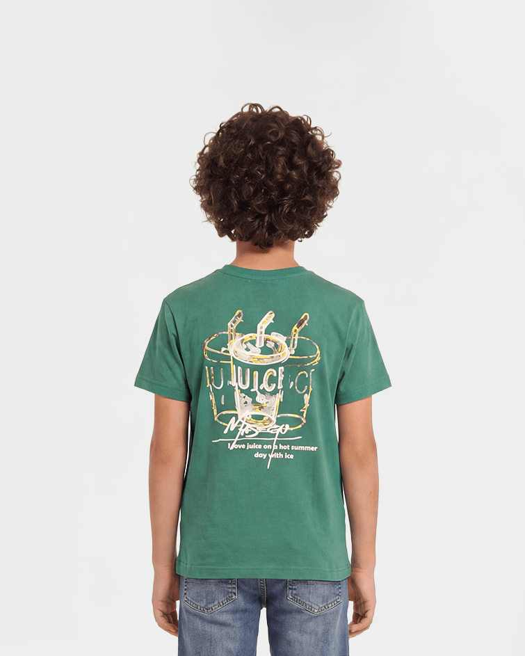 Boys Printed Cotton T-Shirt - Red Cotton