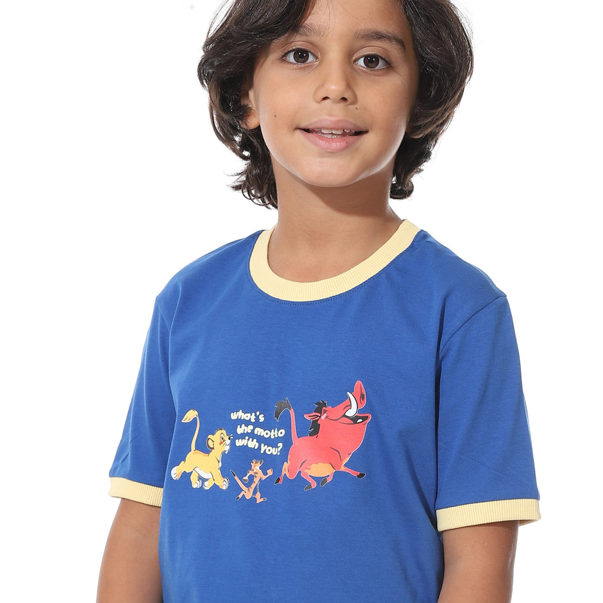 Boys’ Short Pajama Set with Back Print – Soft Cotton Nightwear - Red Cotton