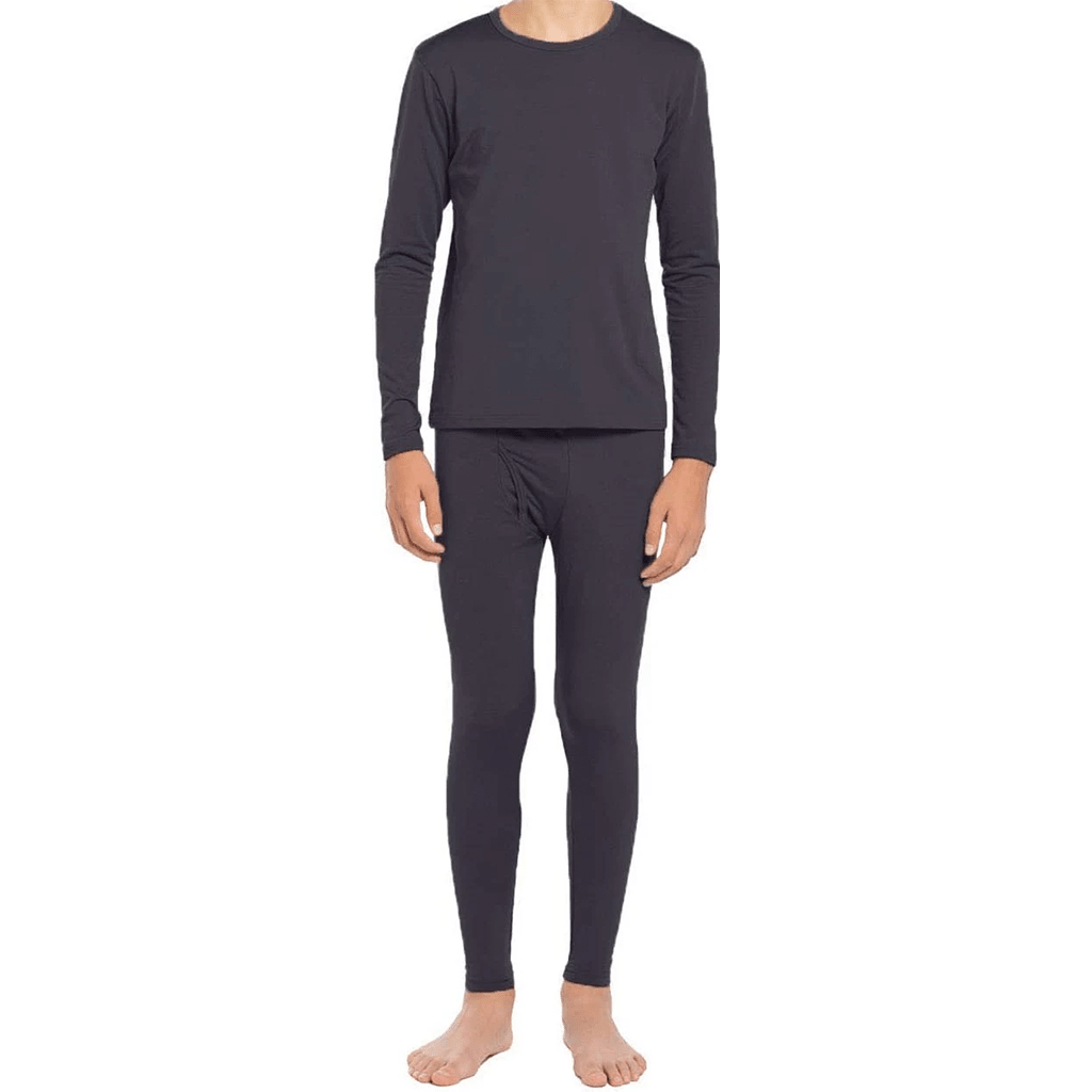 Boys Thermal Set - Dark Gray - Red Cotton