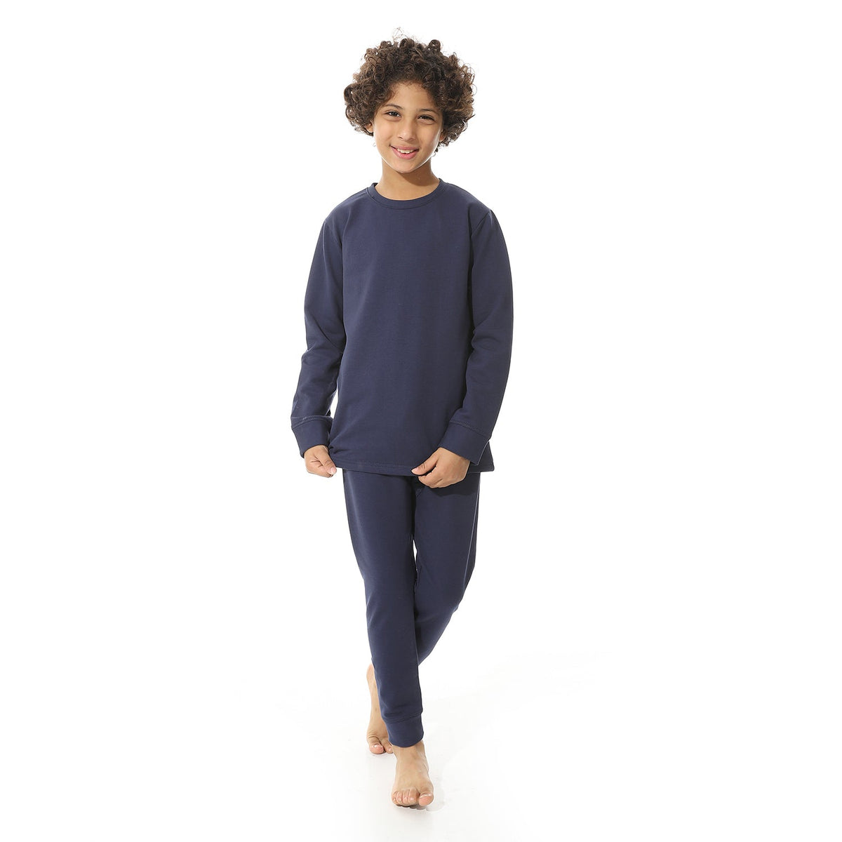 Boys Thermal Set Padded inside - Navy Blue - Red Cotton