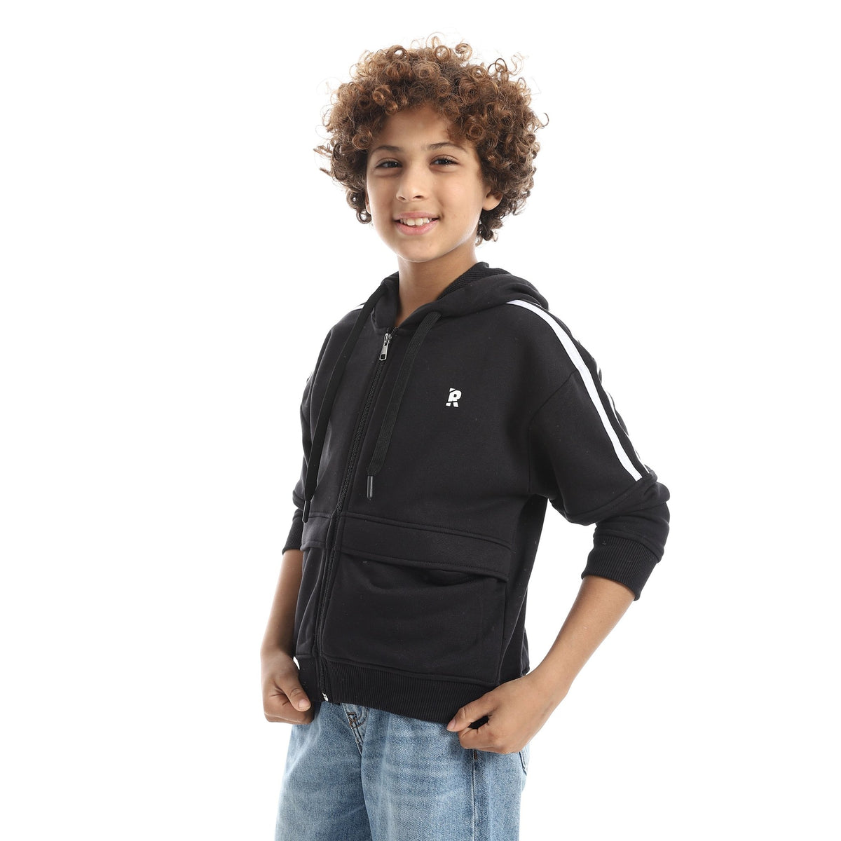Boys' Urban Sport Zip-Up Sweatshirt - Red Cotton