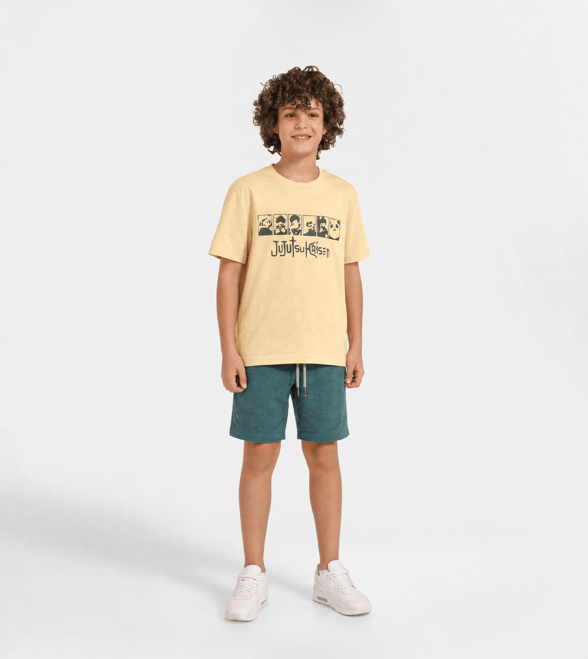 Boys' Yellow Jacquard Pajamas - Red Cotton