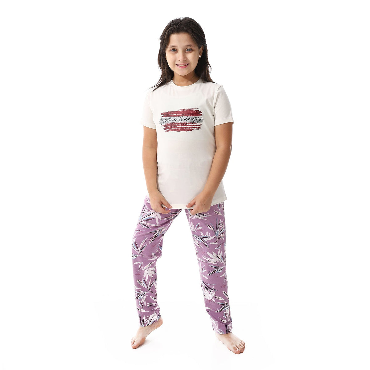 Girls' Cotton Pajama Set - Cozy, Soft, And Breathable Sleepwear For Little Dreamers - Purple - Red Cotton