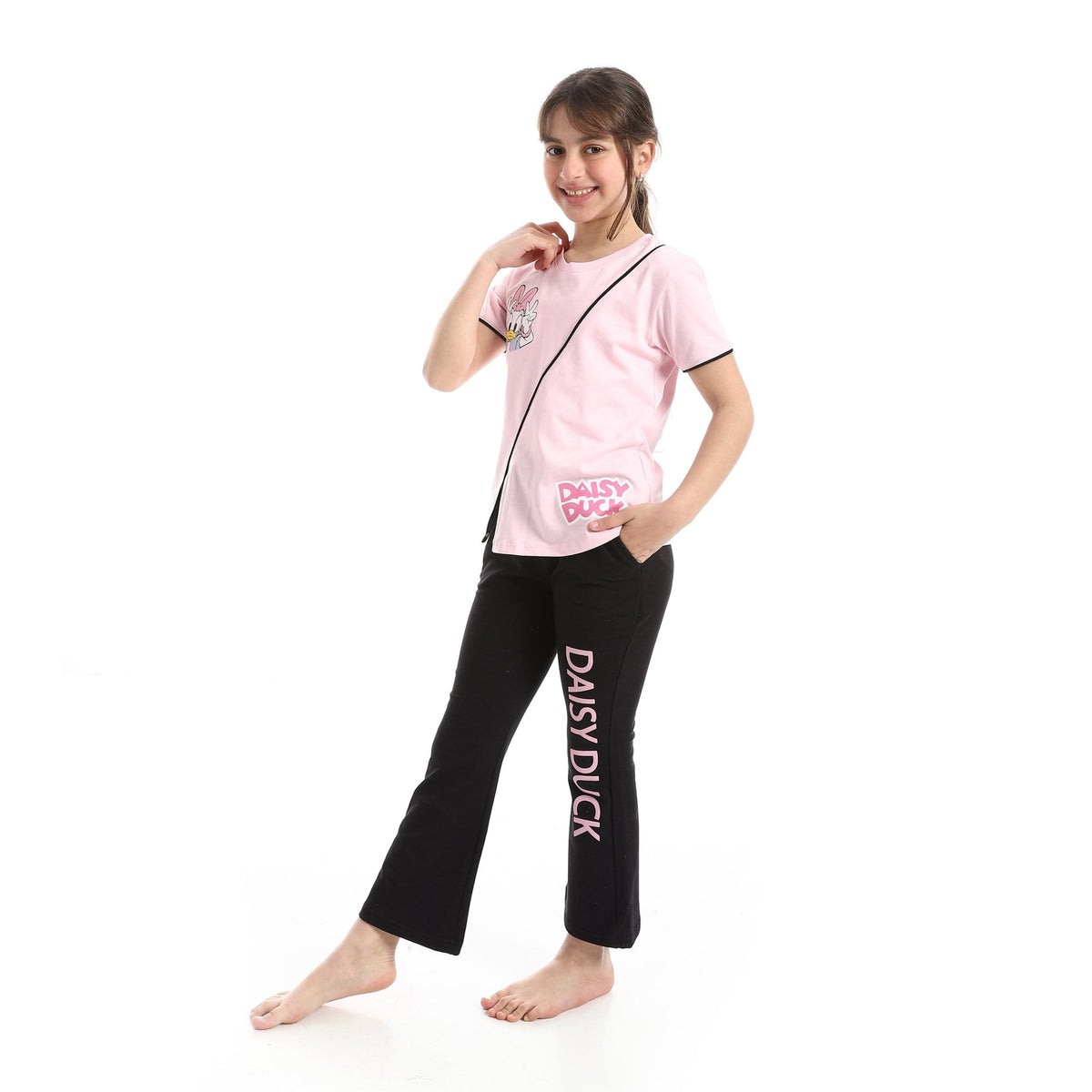 Girls Disney Graphic Tee and Flared Pants Set - Red Cotton