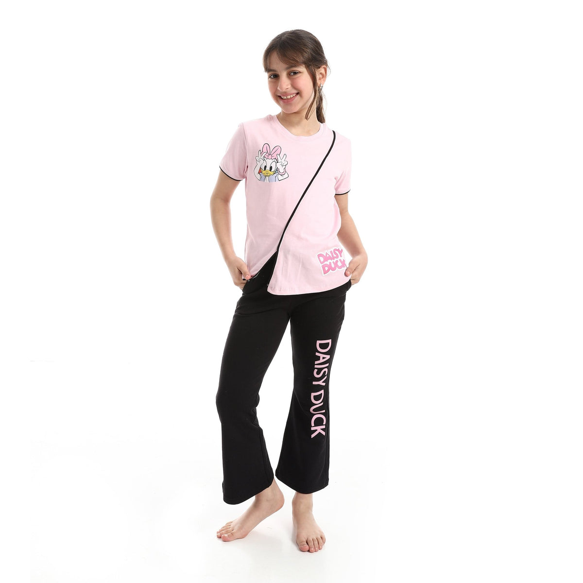 Girls Disney Graphic Tee and Flared Pants Set - Red Cotton