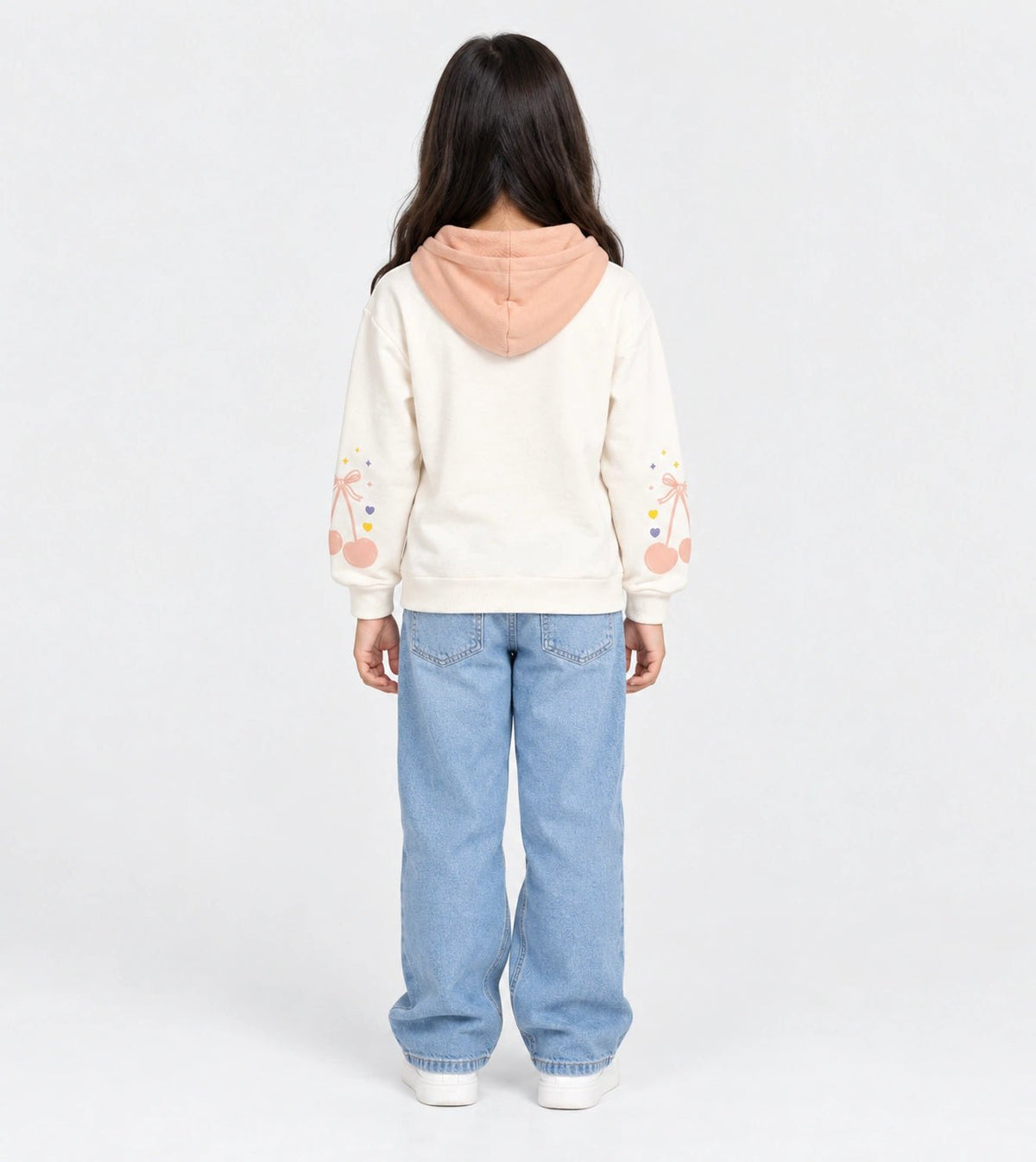 Girls’ Salmon Pink Hoodie | Red Cotton - Red Cotton