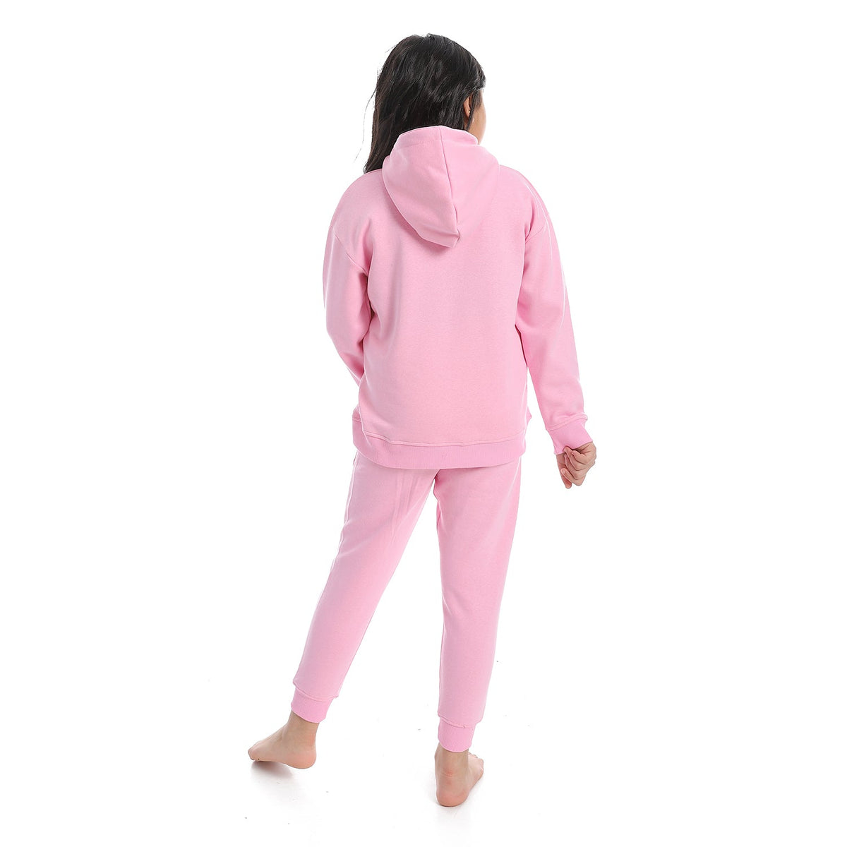 Girls' Winter Hoodie Pajamas - Rose - Red Cotton