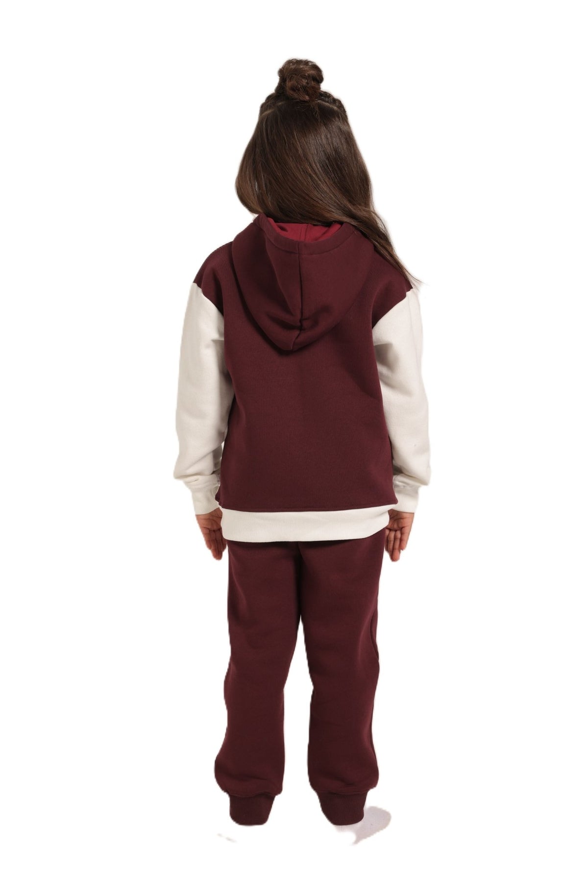 Girls' Winter Pajama Set –Burgundy - Red Cotton