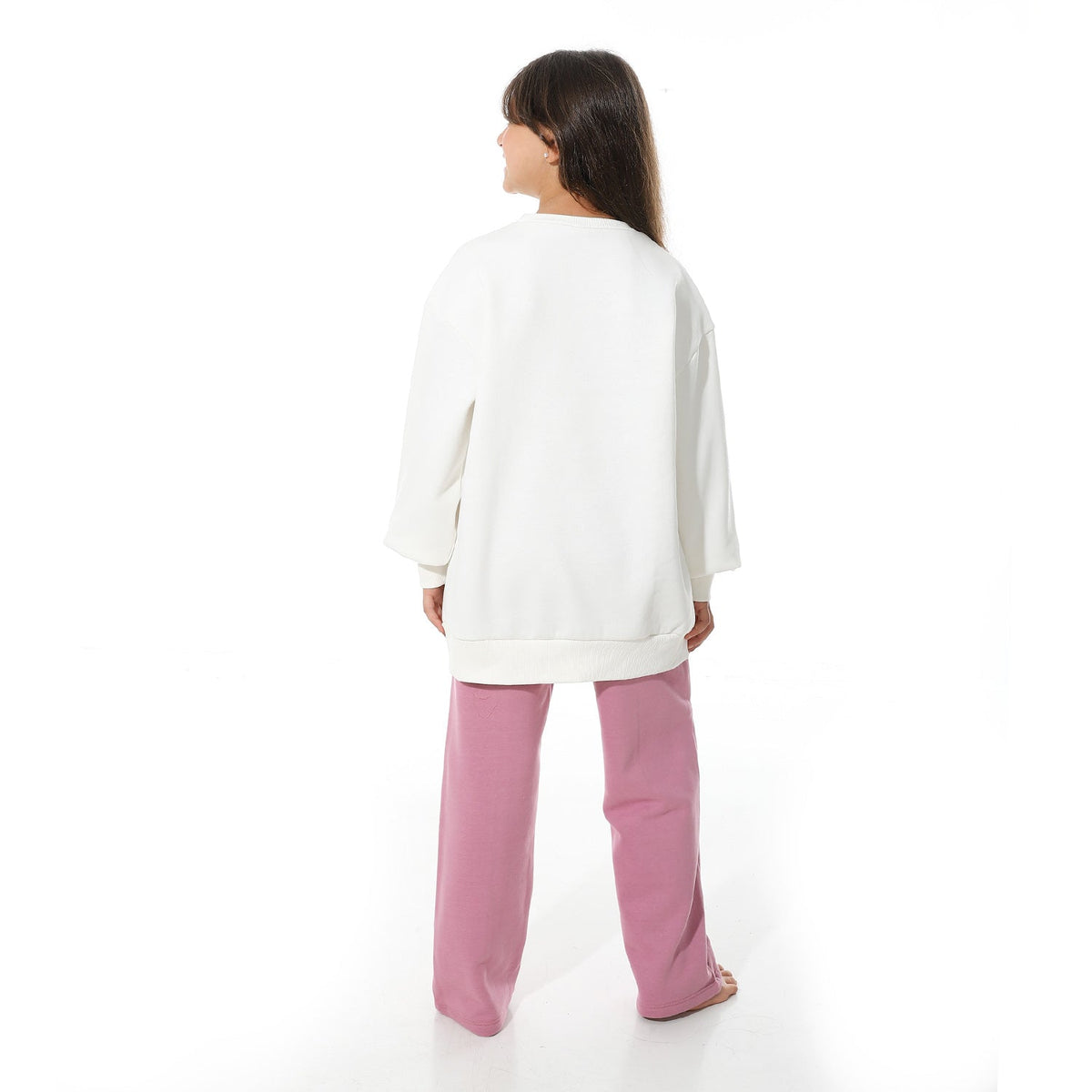 Girls' Winter Pajama Set-Purple - Red Cotton