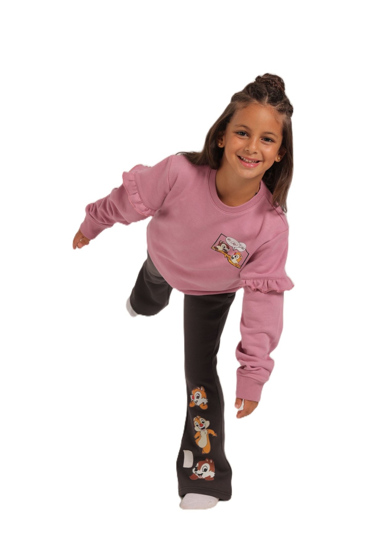 Girls' Winter Pajama Set With Charleston Sweatpants - Kashmir - Red Cotton