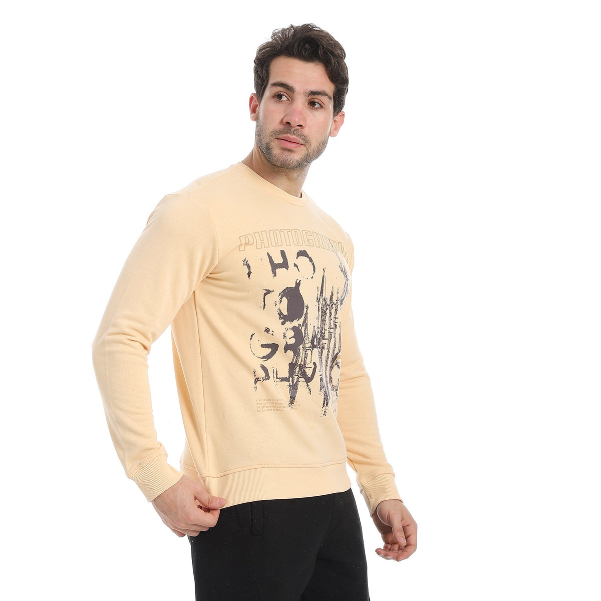 Graphic-Print Cotton Sweatshirt -Simon - Red Cotton