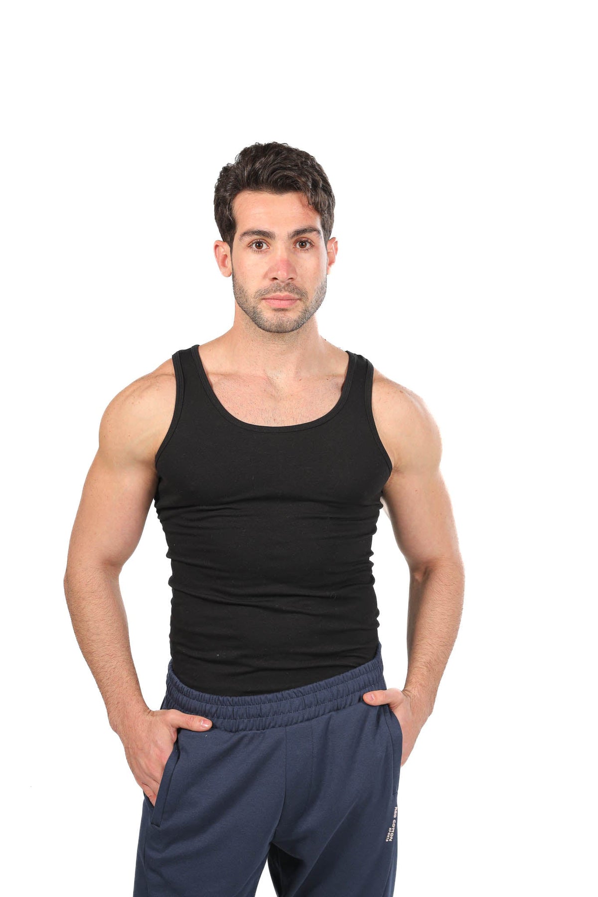 Lycra Sleeveless Undershirt For Men - Red Cotton