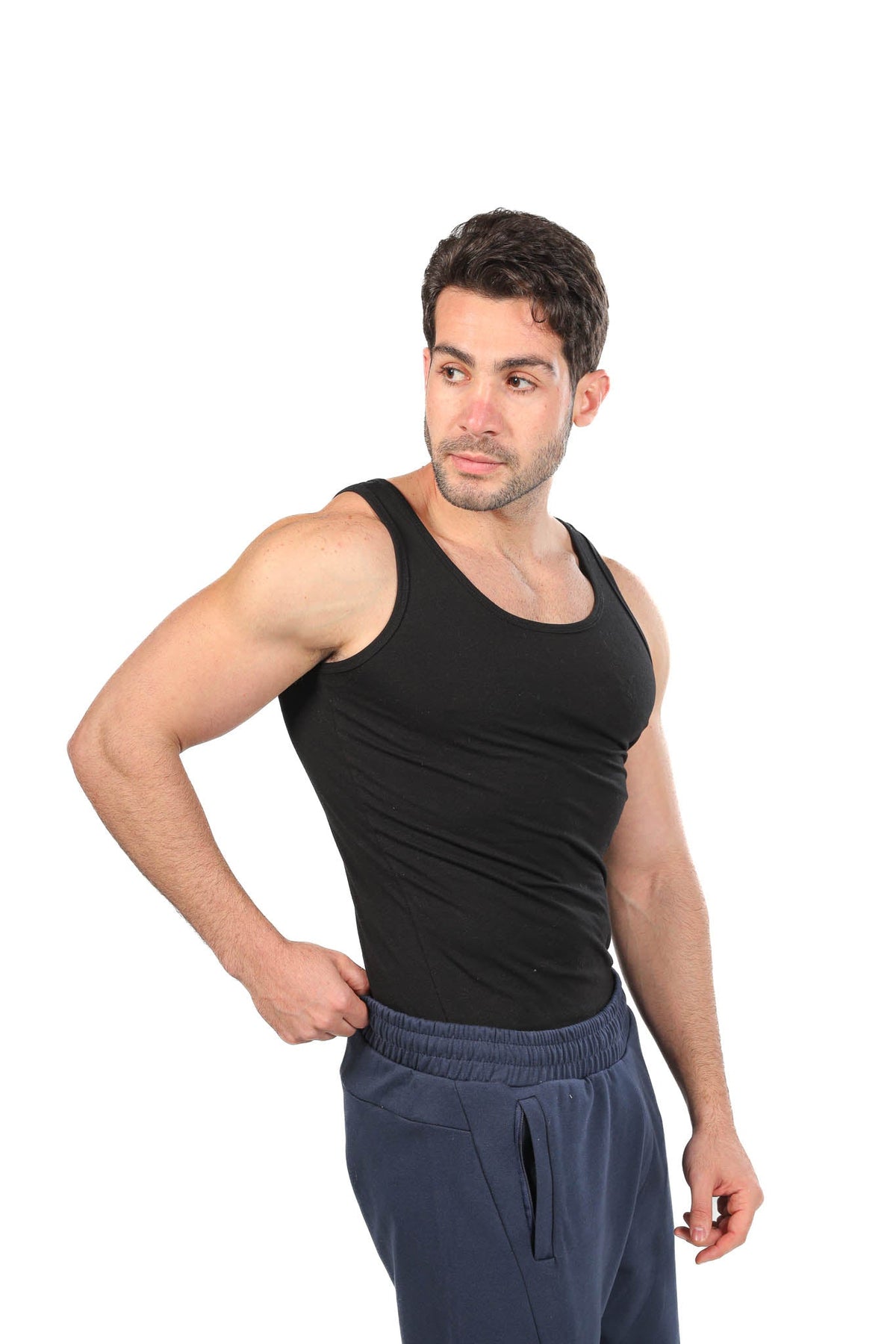 Lycra Sleeveless Undershirt For Men - Red Cotton