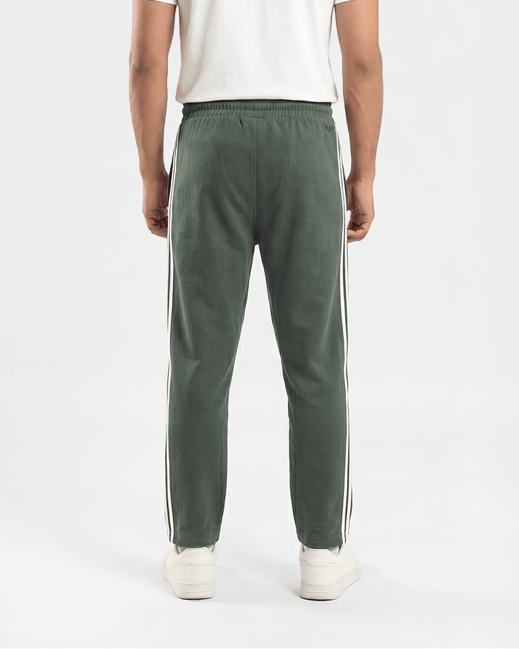 Men Athletic Side-Stripe Sweatpants - Red Cotton